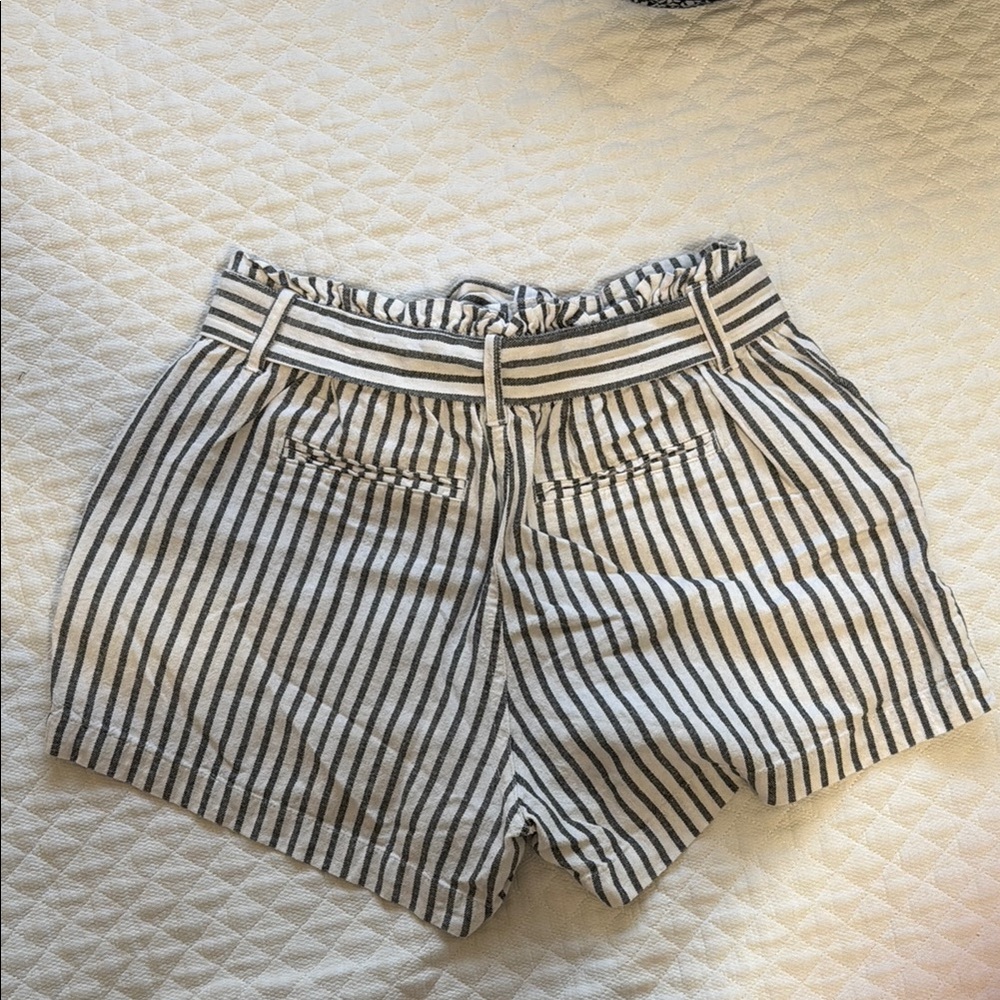BeBop High Waist Black and White Striped Shorts - Picture 5 of 6